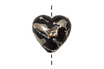 Grace Lampwork Elegant Black Metallic Heart 19-20mm
