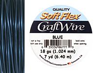 Soft Flex Blue Craft Wire 18 gauge, 7 yards