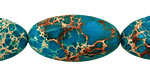 Teal Impression Jasper Flat Oval 30x15mm