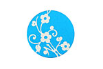 Lillypilly Turquoise Floral Vine Anodized Aluminum Disc 25mm, 24 gauge