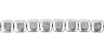 Czech Glass Silver 2-Hole Tile 6mm