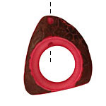 Tagua Nut Hot Pink Open Slice 33-45x24-36mm