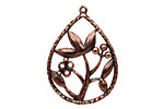 Ezel Findings Antique Copper (plated) Lotus Drop 22x31mm