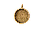 Nunn Design Antique Gold (plated) Small Circle Bezel Pendant 19x27mm