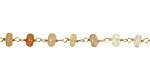 White Opal Rondelle Gold (plated) Bead Chain