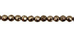 Golden Pyrite (silver tone) Faceted Round 3-4mm