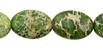 Green Impression Jasper Flat Oval 18x13mm