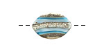 A Beaded Gift Silvered Aqua Layers Zulu 13x19mm