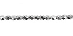 Czech Fire Polished Glass Silver Round 3mm