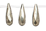 Golden Pyrite (silver tone) Faceted Teardrop 7-8x24mm