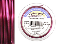 Artistic Wire Silver Plated Plum 22 gauge, 10 yards