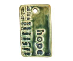 Earthenwood Studio Ceramic Newsprint Hope Pendant 21x35mm
