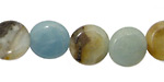 Amazonite Blk. Tourmaline Puff Coin 14mm