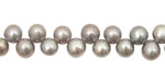 Silver Peacock Dancing Button 6-6.5mm
