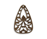 Vintaj Natural Brass Filigree Decor Pendant 21x34mm