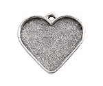 Nunn Design Antique Silver (plated) Large Heart Bezel Pendant 33x30mm