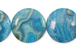 Larimar Blue Crazy Lace Puff Coin 25mm