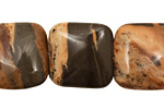 Brown Snakeskin Jasper Puff Square 20mm