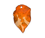 C-Koop Enameled Metal Pumpkin Orange Round Leaf 19-21x30-33mm