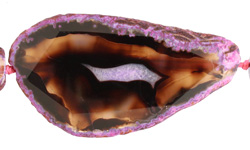 Black Agate w/ Ruby Natural Edge Freeform Faceted Slab 48-70x28-42mm