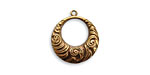 Vintaj Natural Brass Nouveau Swirls Toggle Ring 18x16mm