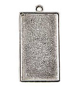 Nunn Design Sterling Silver (plated) Grande Rectangle Bezel Pendant 46x25mm