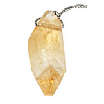 Citrine Faceted Nugget Drop Pendant 17-20x29-36mm