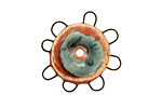 Jangles Ceramic Red, Turquoise Small Pinwheel 27-28mm