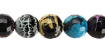 Graffiti Agate Faceted Round 12mm