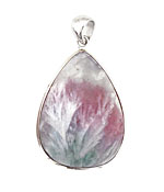 Rainbow Fluorite Teardrop Wrapped w/ Bail Pendant 25-28x47-50mm