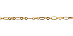 Satin Hamilton Gold (plated) Flat Oval & Ring Chain