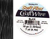 Soft Flex Black Craft Wire 18 gauge, 7 yards
