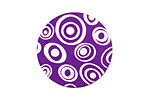 Lillypilly Purple Groovy Circles Anodized Aluminum Disc 25mm, 24 gauge
