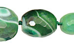 Green Line Agate Faceted Rice Graduated 12-30x10-25mm