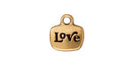 TierraCast Antique Gold (plated) Love Charm w/ Glue In 12x14mm