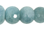 Aquamarine Faceted Rondelle Graduated 8-22mm