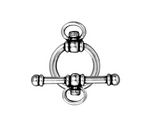 TierraCast Antique Silver (plated) Watch Toggle Clasp 16x22mm, 28mm bar