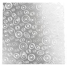 Lillypilly Silver Groovy Circles Anodized Aluminum Sheet 3"x3", 22 gauge