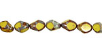 Czech Glass Chartreuse Picasso Table Cut Rice 8x5mm