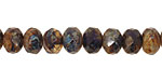 Czech Glass Deep Dusk Fire Polished Rondelle 6x9mm