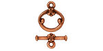 TierraCast Antique Copper (plated) Classic Toggle Clasp 15x12mm, 16mm Bar