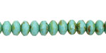 Czech Glass Robin's Egg Fire Polished Rondelle 4x7mm