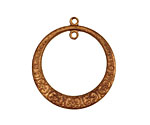 Brass Beaded Gypsy Hoop w/ Rings 28x31mm