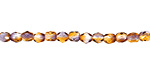 Czech Fire Polished Glass Dual Coated Cantaloupe/Grape Round 4mm