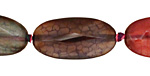 Rainbow Snakeskin Agate Faceted Flat Oval 30x15mm