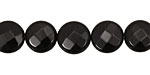 Black Onyx Faceted Puff Coin 12mm
