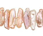 Angel Skin Pink Biwa Center Drilled 6-11x21-29mm