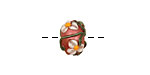 Grace Lampwork Ivory Mist Flower on Coral Rondelle 9x14mm