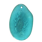 Tagua Nut Turquoise Potato Chip 30-37x37-47mm