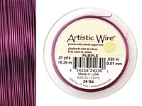 Artistic Wire Purple 24 gauge, 20 yards